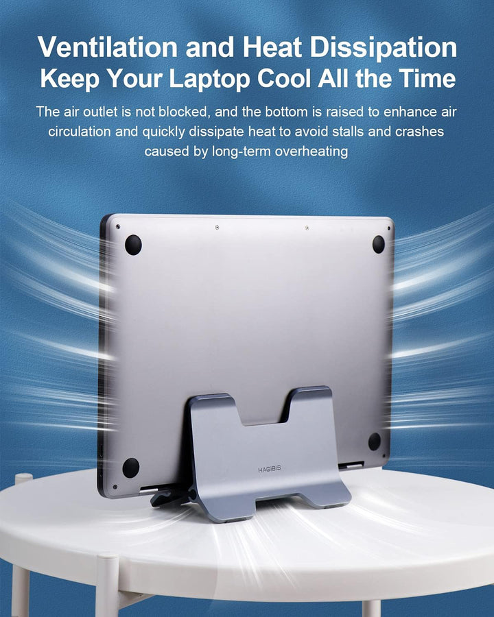 Hagibis Vertikaler Laptop Ständer, Notebook Ständer Verstellbarer, Platzsparender Halterung für MacB