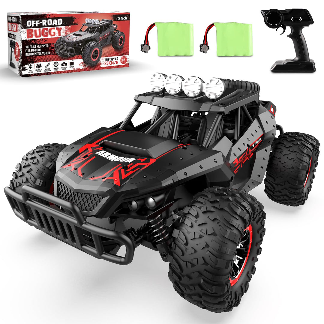 Ferngesteuertes Auto Offroad für Junge draussen mit 2-Akku 70 Minuten 1:16 Massstab RC Buggy 25KM/H