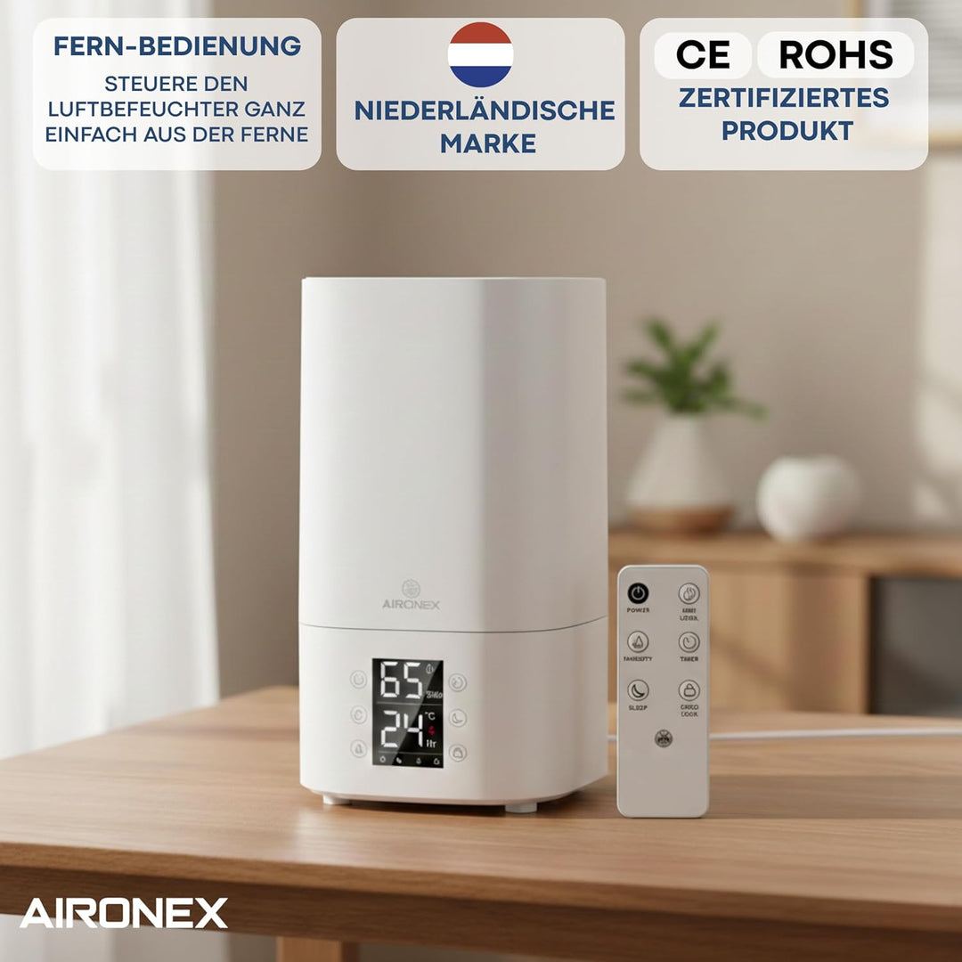 Luftbefeuchter 3.8 Liter – Top-Fill – Aroma – Luftbefeuchter – Humidifier – Geeignet für Wohnzimmer,