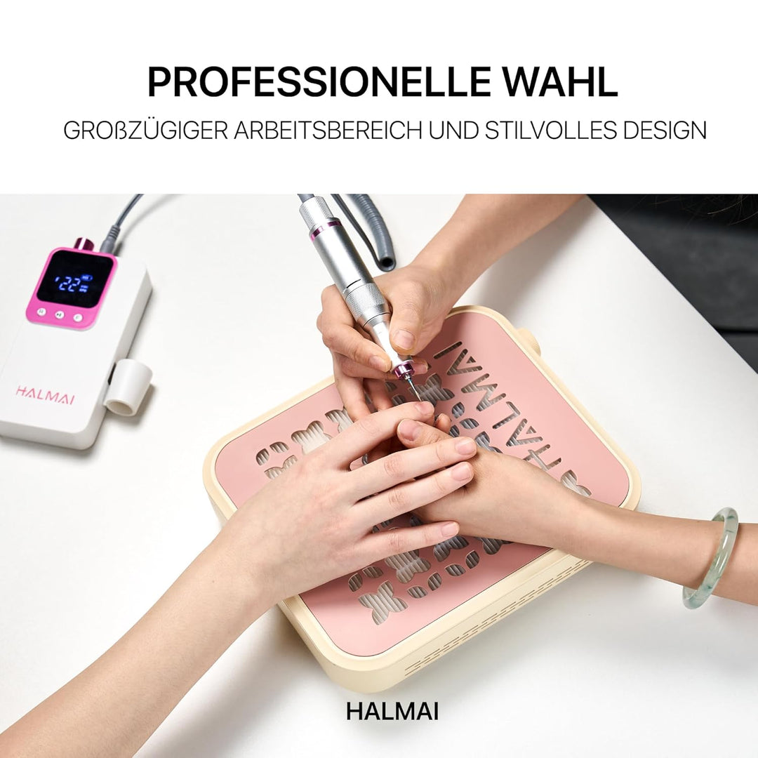 HALMAI Rechargeable Cordless Nail Dust Collector - 800Pa Suction & 5000 RPM Brushless Motor, Portabl