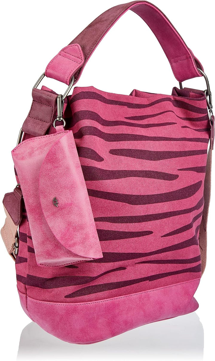 Fritzi aus Preussen Damen Izzy07 Canvas Hobo-Tasche Zebra Pink, Zebra Pink