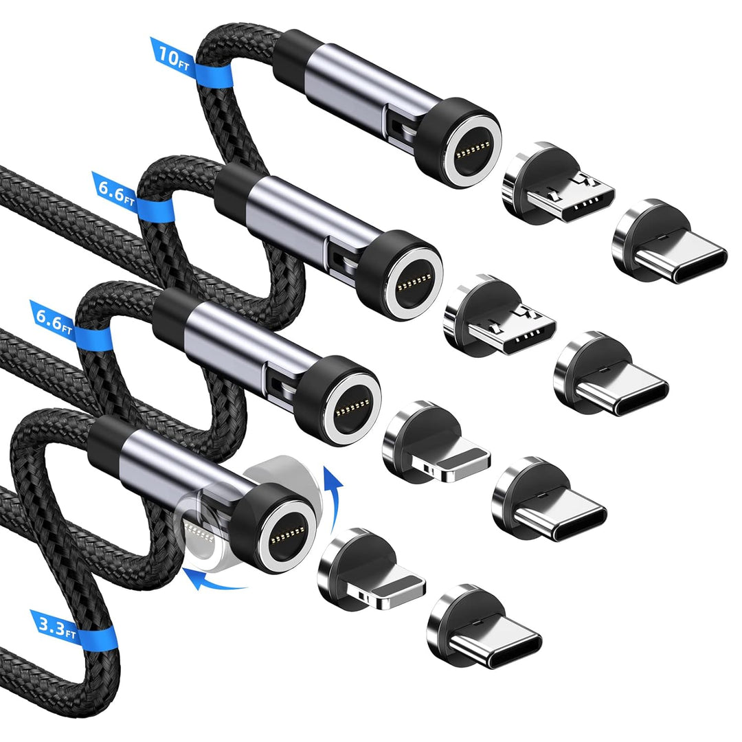 GUUGEI 5 in 1 ladekabel magnetisch USB C kabel [4Pack 1m+2m+2m+3m] 540° drehbares Handy-Schnellladek
