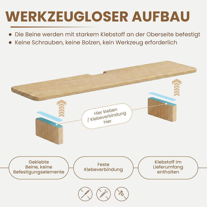 Monitor Ständer aus Holz, Ergonomischer Bildschirmerhöhung Schreibtischorganizer, Naturholz Desktop
