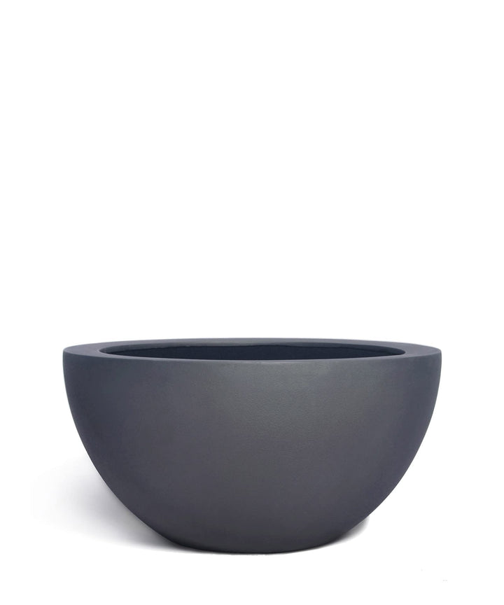 ESCHBACH® Pflanzkübel Low Egg Pot 50 Anthrazit Schwarz Schale * 45 x 45 x 22 cm * 10 Jahre Garantie