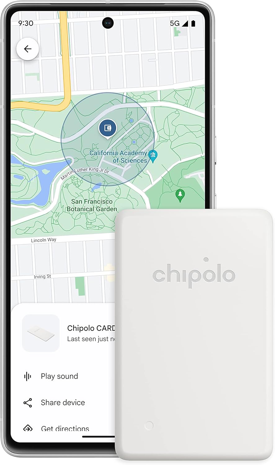Chipolo Card Point - Geldbörsen-Finder, Bluetooth-Tracker für Geldbörsen - Funktioniert mit Men Gerä