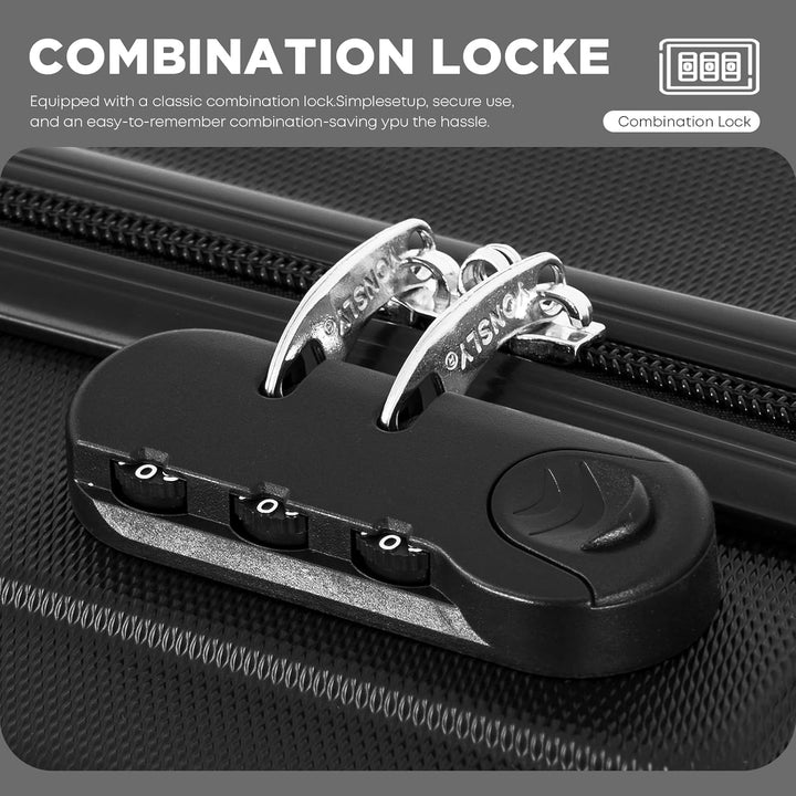 Koffer Suitcase, Kabinenkoffer, Trolley Reisekoffer, Handgepäck, Rollkoffer mit Zahlenschloss, 4 Rol