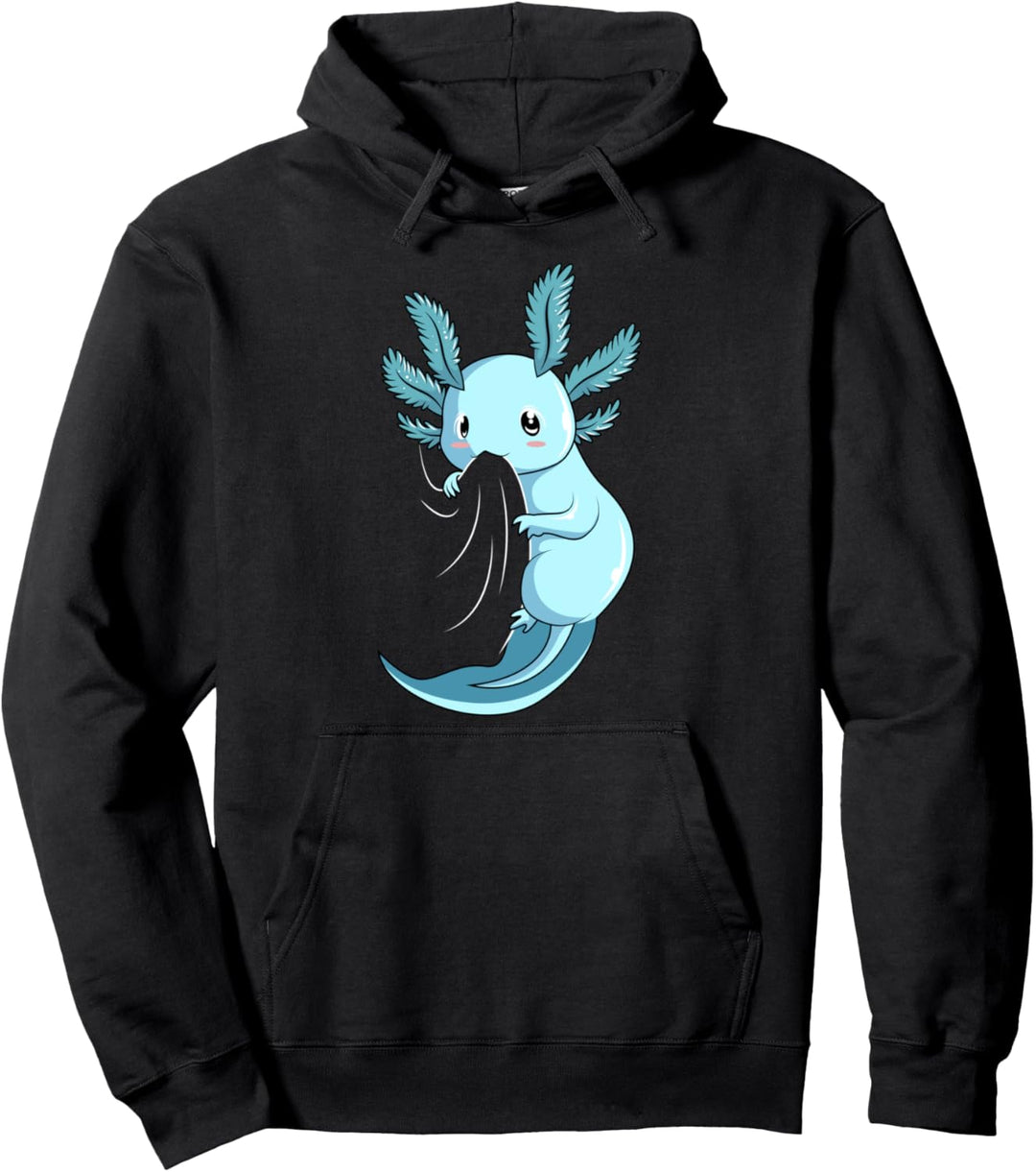 Blauer Axolotl Salamander Kinder Frauen Mädchen Pullover Hoodie