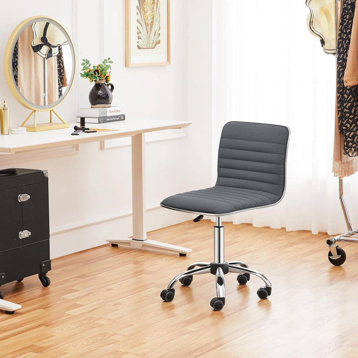 Yaheetech Bürostuhl Schreibtischstuhl Ergonomisch, Drehstuhl ohne Armlehne, Chefsessel mit Laufrolle