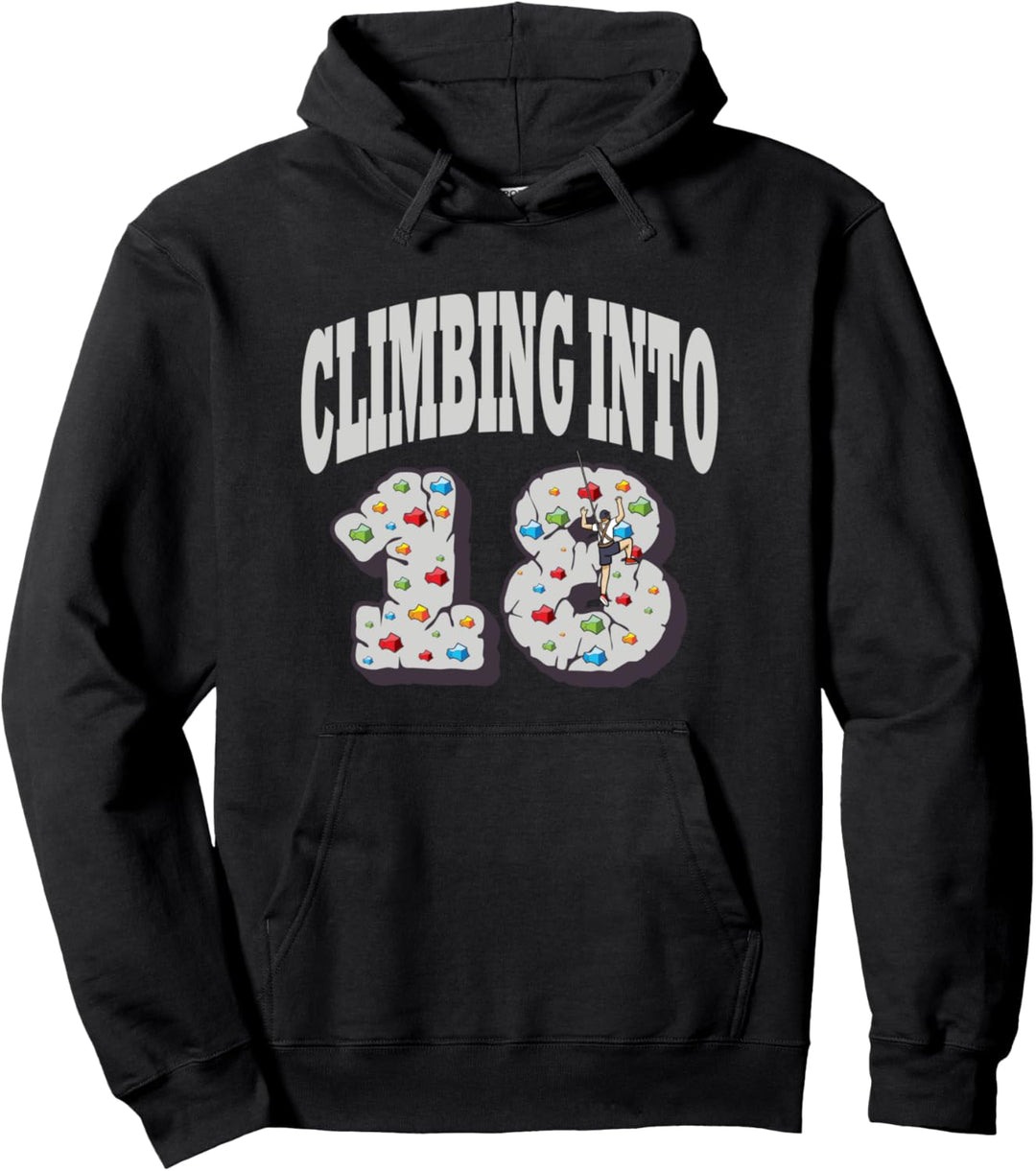 Klettern in 18 Jahre alten Klettergeburtstag Pullover Hoodie