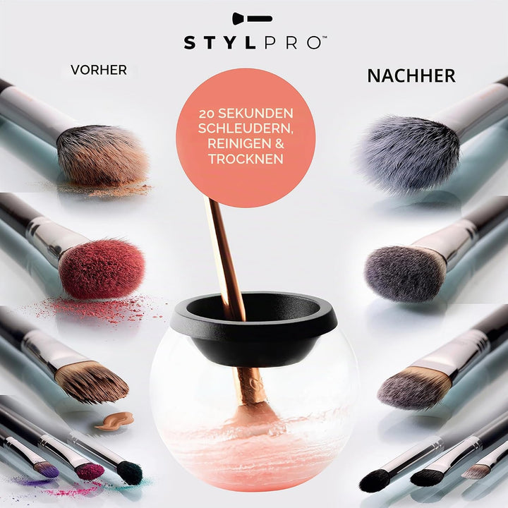 STYLPRO Elektrischer Make-up-Pinselreiniger & Trockner - Reinigt und trocknet gründlich in 30 Sekund