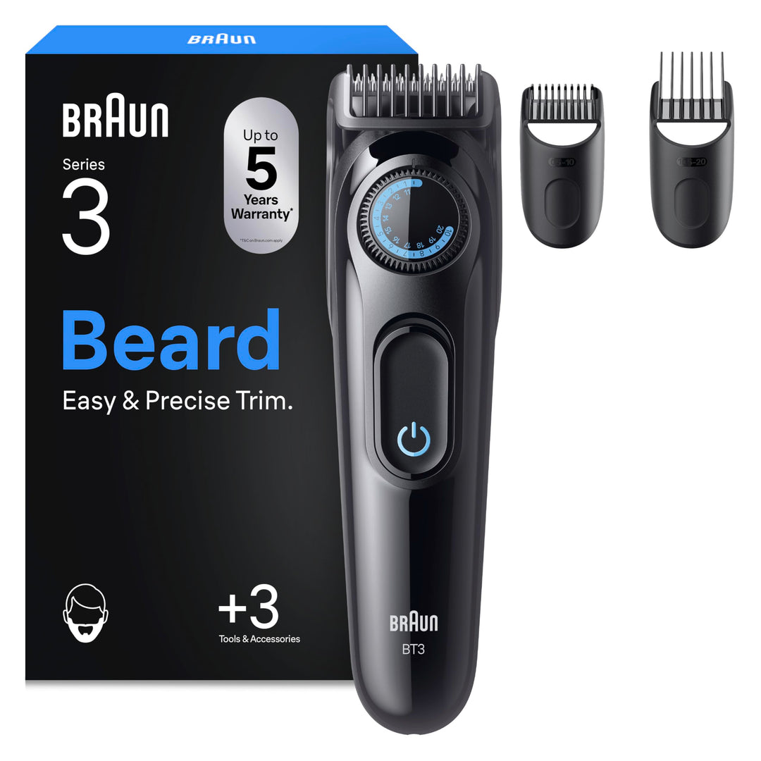 Braun Barttrimmer Series 3, Bartschneider Herren, BT3520, Schwarz | Kabelloser Bart Rasierer mit Ult