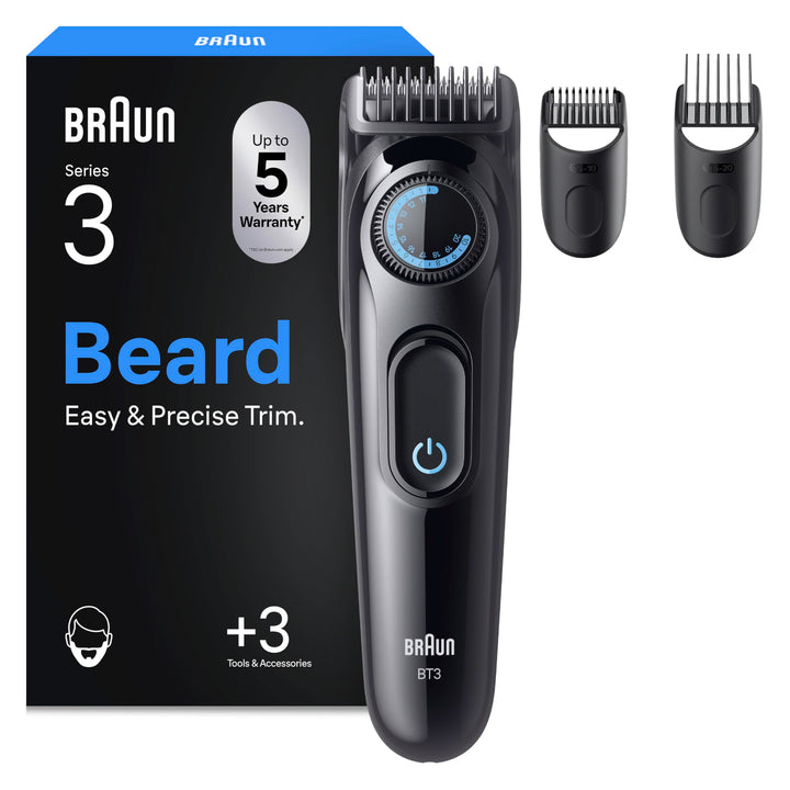 Braun Barttrimmer Series 3, Bartschneider Herren, BT3520, Schwarz | Kabelloser Bart Rasierer mit Ult