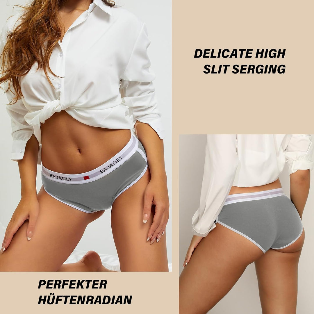 PHOLEEY Slip Unterhosen Damen Unterwäsche Feuchtigkeitsableitende Baumwolle Atmungsaktives Bikini Hö