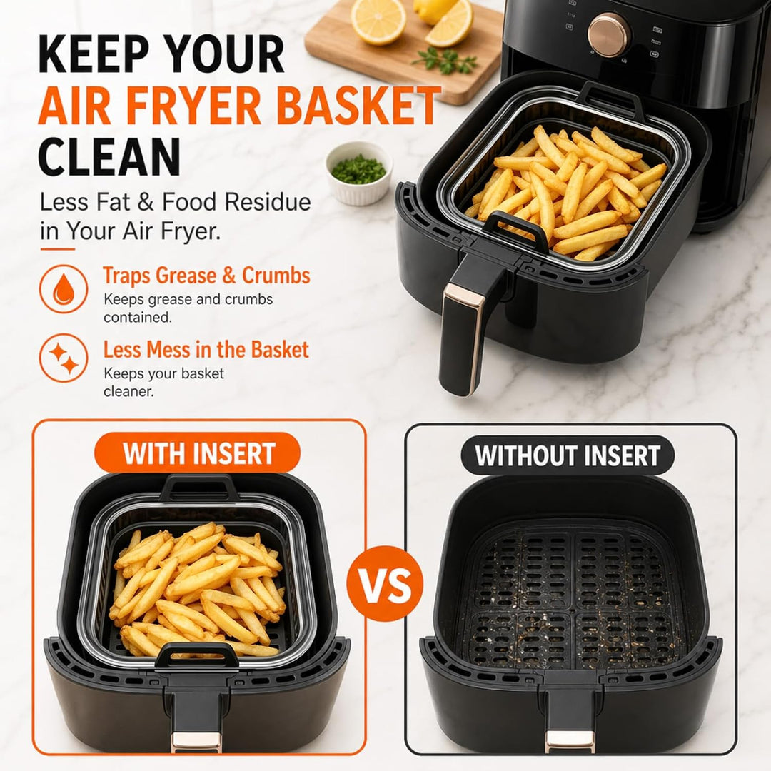 Glas Auflaufform für Airfryer für Ninja AF400EU/DZ400EU/AF500EU, 21x16x6,8cm Heissluftfritteuse Zube