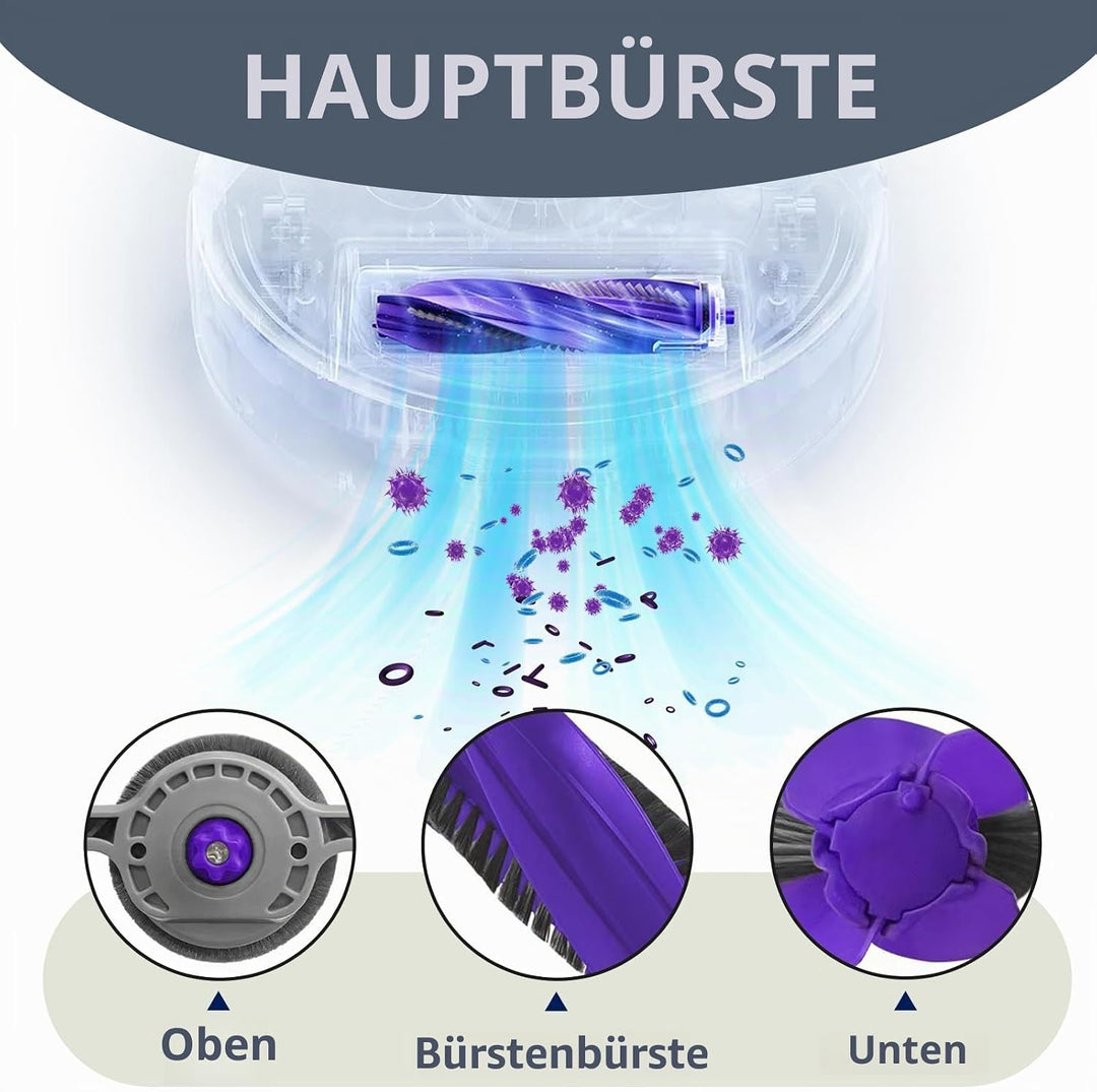 Homruich 22 Stück Zubehör für Narwal Freo Z10 Roboter Vacuum, 1 Hauptbürste, 4 HEPA-Filter, 4 Mop Pa