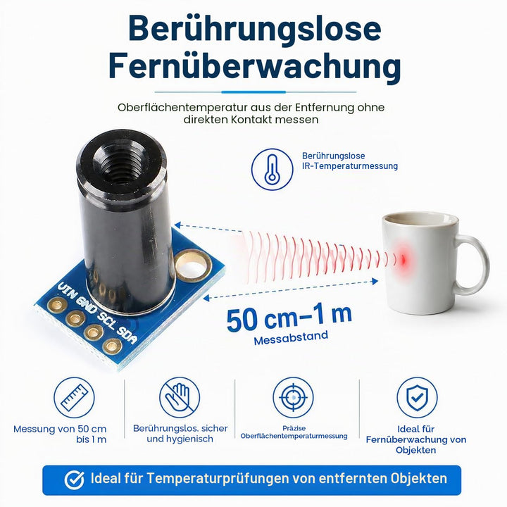 Ticfox Temperatursensor MLX90614-DCI Infrarot-Temperatursensormodul Fernelektronische DIY PCB