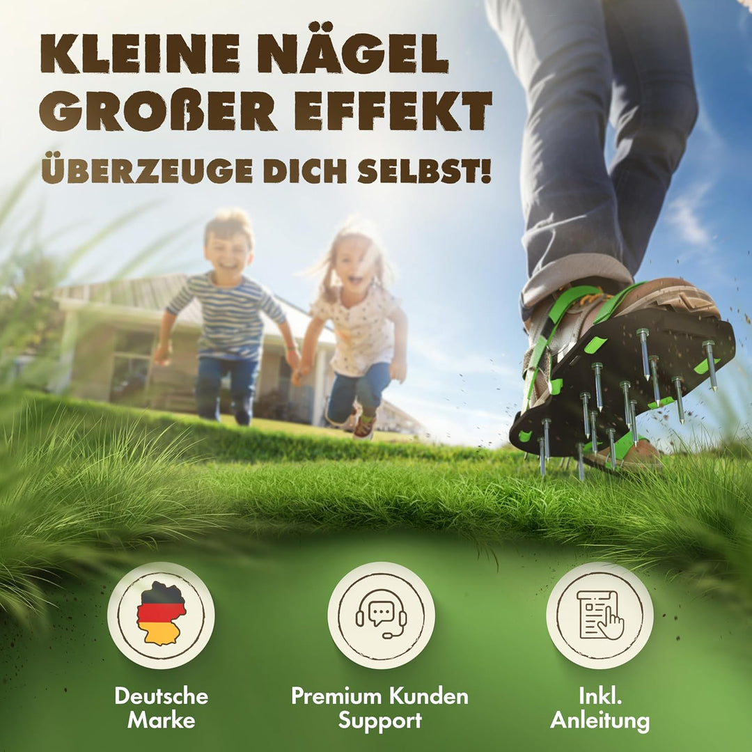 LAINFELD Nagelschuhe mit Klettverschluss | Rasenbelüfter + Estrichschuhe | Rasenlüfter Vertikutierer