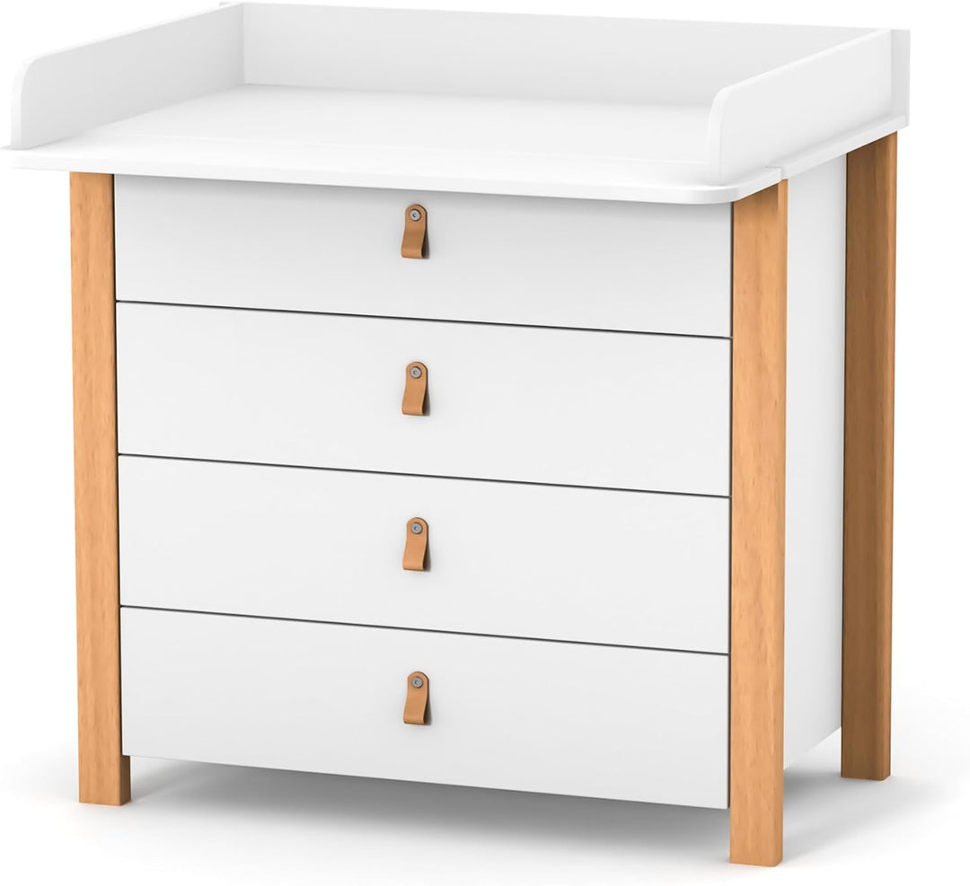 Veres Abnehmbarer Wickelaufsatz für die Kommode, breit 90cm (Weiss), Weiss