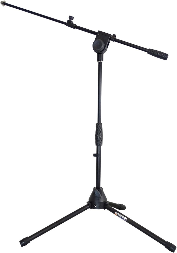 keepdrum EMS013 Mikrofonständer PRO Stativ halbhoch ausziehbar mit Galgen, EMS013