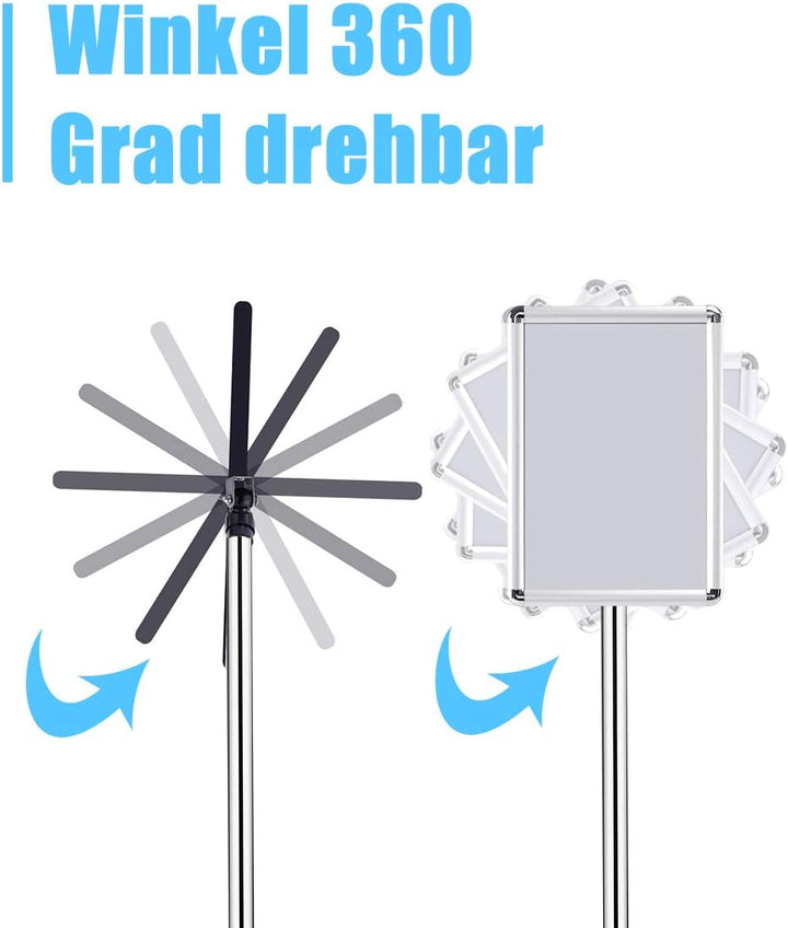GOPLUS Infoständer Höhenverstellbar, Plakatständer Drehbar, Informationsständer DIN A3/A4, Präsentat