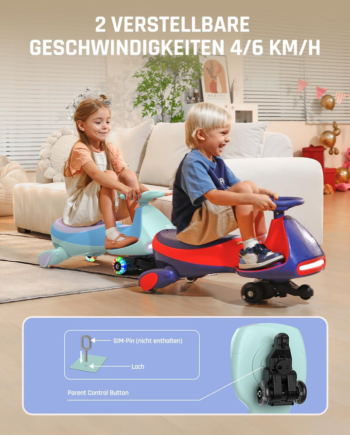 FanttikRide N7 Pro Kinder Elektroauto, Rutschauto mit Pedal, Typ C aufladbar Batterie Kinder Auto, 2