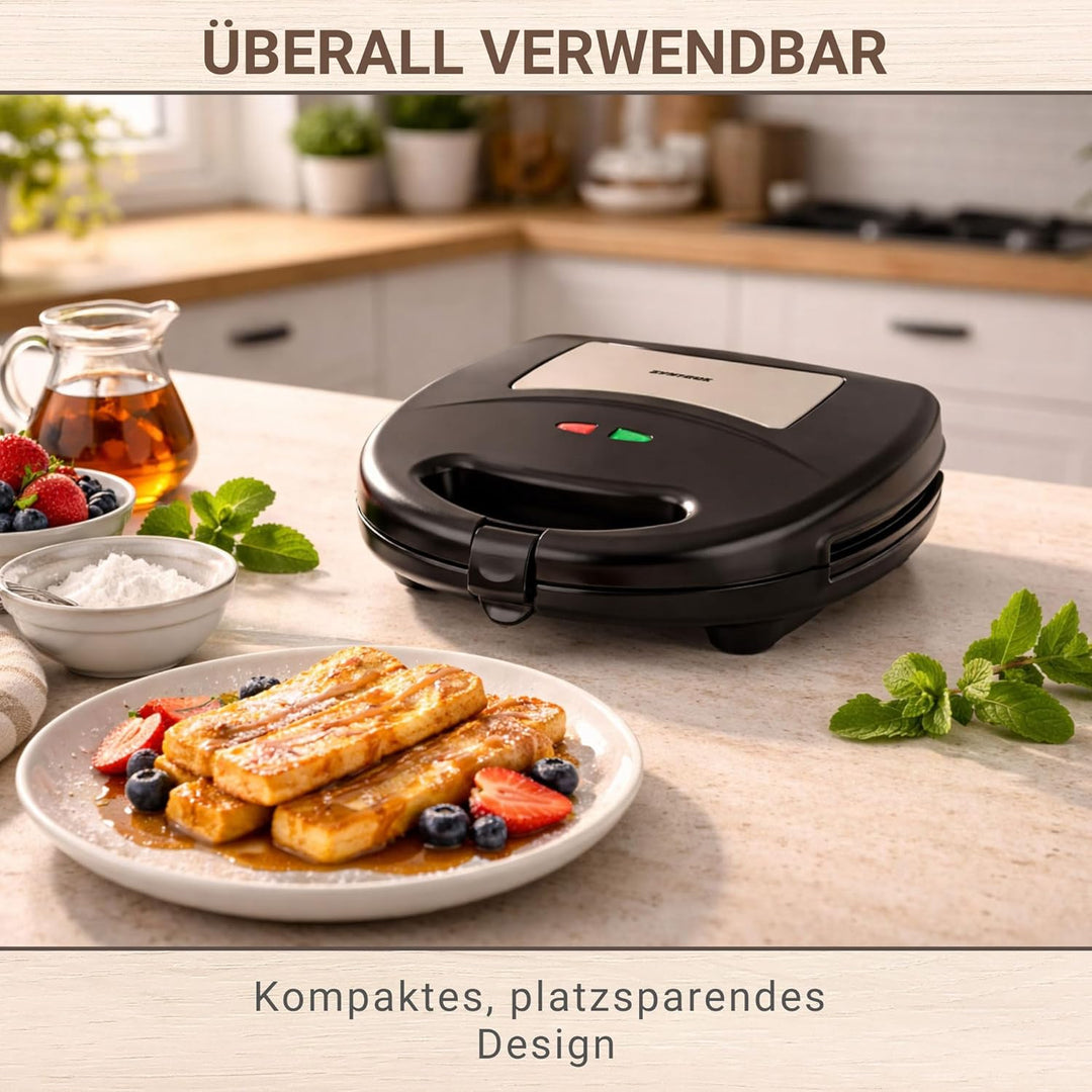 Syntrox Germany French Toast Maker Arme Ritter Chefmaker SM-1300W French Toast mit herausnehmbaren B