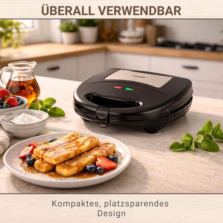 Syntrox Germany French Toast Maker Arme Ritter Chefmaker SM-1300W French Toast mit herausnehmbaren B