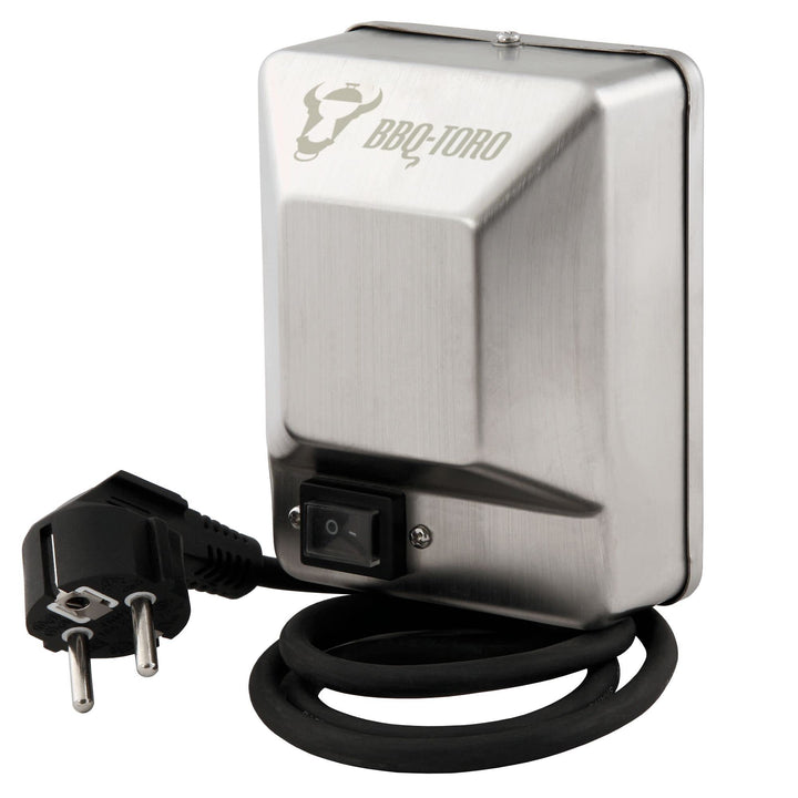 BBQ-Toro Edelstahl Grillmotor für Grillspiess | 220-240V | Belastbar bis 10 kg | Drehmotor für Rotis