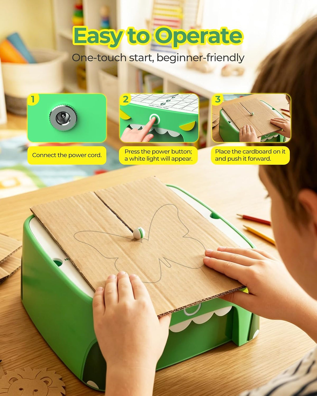 Sicherer Elektrischer Kartonschneider für Kinder, DIY Upcycling von Pappe für praktisches Lernen und