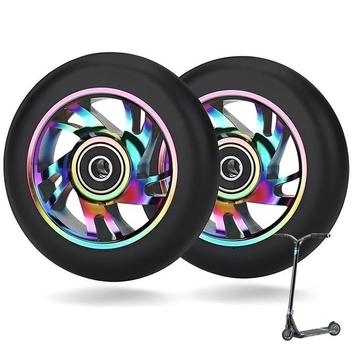 Stunt Scooter Rollen, 2 PCS Scooter Ersatzräder 88A mit ABEC-9 Lager Aluminium, Ersatzräder für Scoo