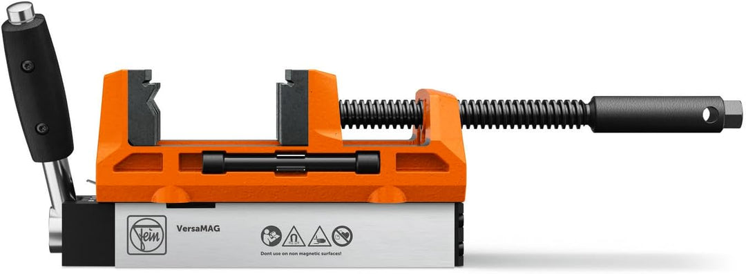 Fein Magnetschraubstock mit Backenbreite von 100 mm (VersaMAG Schraubstock Set, Permanentmagnet mit