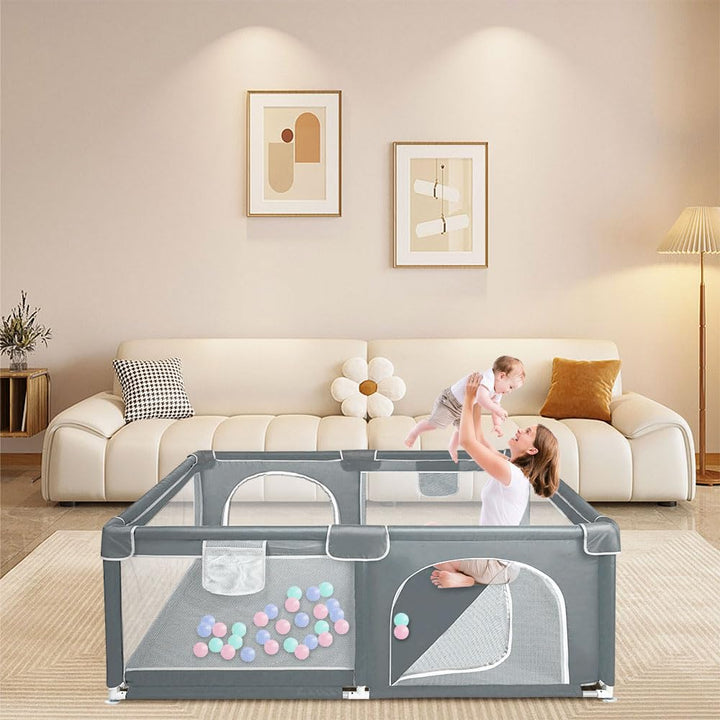 Modularer Laufstall, 120 cm x 160 cm x 66 cm, faltbar, Oxford-Stoff, mit Aufbewahrungstasche, sicher