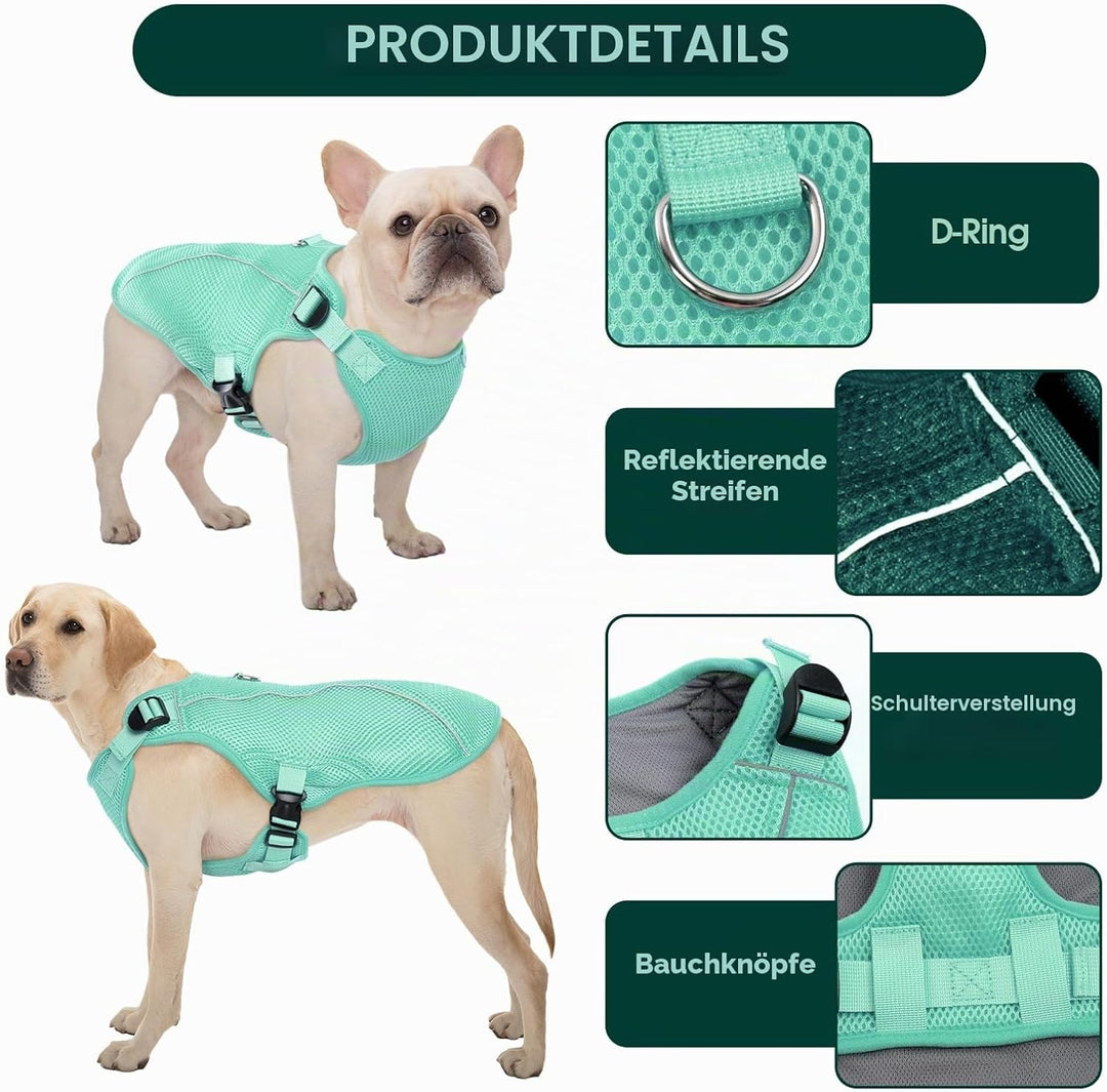 Kuoser Hund Kühlweste, Kühlweste für Hunde zur Abkühlung im Sommer, Atmungsaktive Hundekühlweste mit