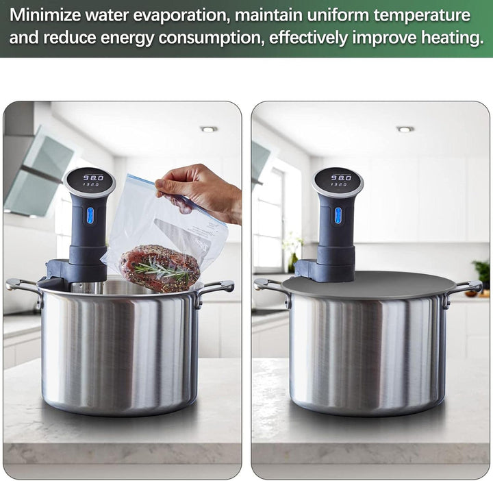 Sous-Vide-Deckel, Sous-Vide-Silikon-Deckel, Silikon-Topfdeckel reduziert Verdunstung, für langes Koc