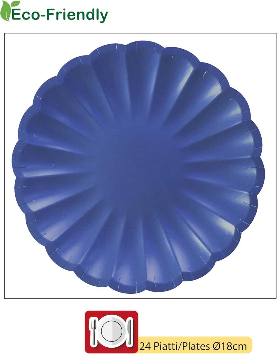 Partygeschirr Party-Set Flower Shape für 24 Personen (112 pcs: 24 Pappteller Ø23cm, 24 Pappteller Ø1