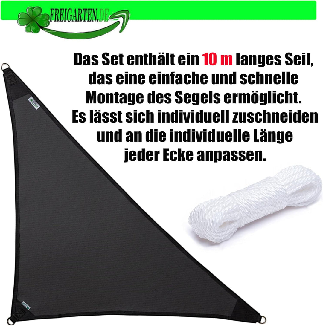 freigarten.de Sonnensegel Wasserdicht Sonnenschutz 100% Schutz vor UV dreieckig 2,0m x 2,0m x 2,8m A