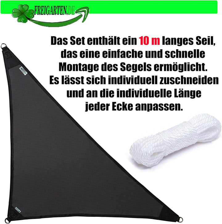 freigarten.de Sonnensegel Wasserdicht Sonnenschutz 100% Schutz vor UV dreieckig 2,0m x 2,0m x 2,8m A
