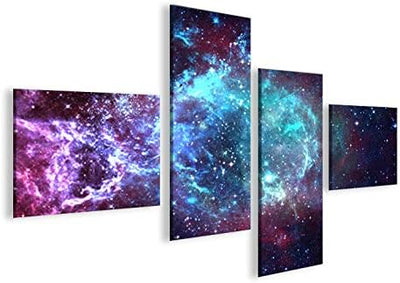 islandburner Bild Bilder auf Leinwand Sternennebel Sterne Weltall Galaxie 4L XXL Poster Leinwandbild