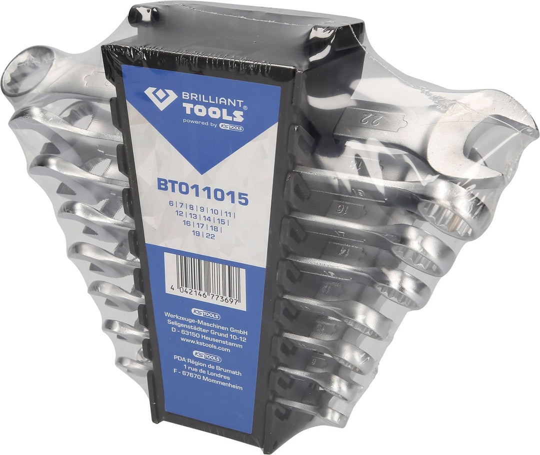 BRILLIANT TOOLS BT011015 Ring-Maulschlüssel-Satz, 15-tlg [Powered by KS TOOLS] 15-tlg., 15-tlg.
