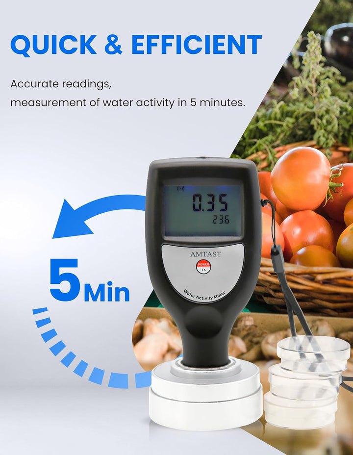 AMTAST Wasser-Aktivitäts-Messgerät Smart Food Wasser-Aktivitäts-Tester für Lebensmittel Jerky getroc