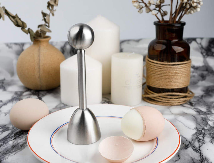 Eierköpfer Edelstahl Eier Cutter für Weiches Harte Gekochtes Eier Cracker eierschale Abscheiderentfe