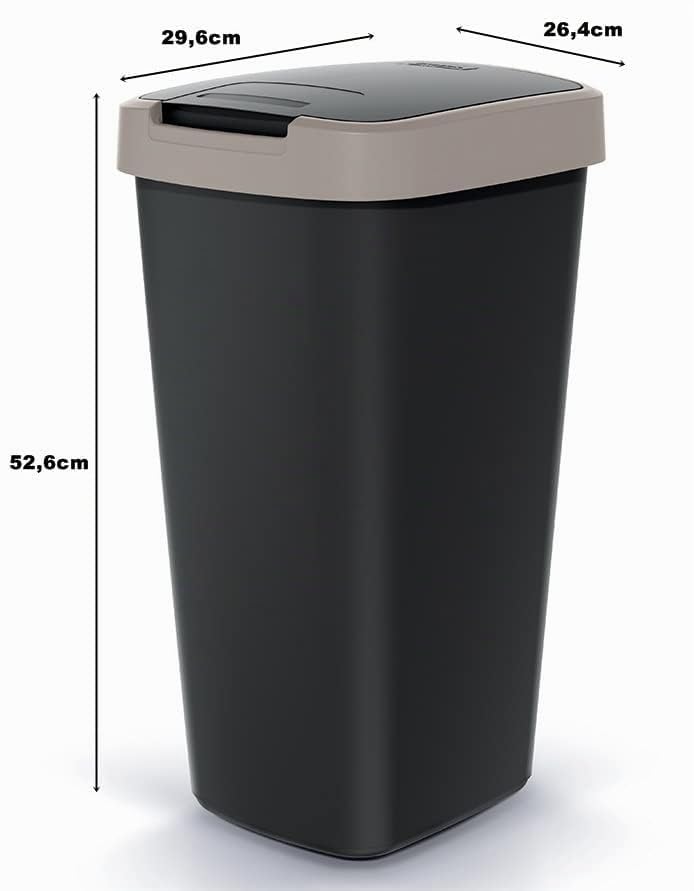Mülleimer Müllbehälter Abfalleimer Biomülleimer mit Deckel Abfallsammler Mülltonne 53 x 29 x 26cm Pa