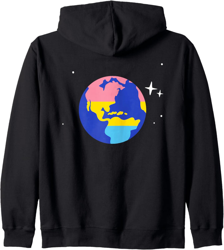 Pansexueller Planet Earth LGBTQ Pan Pride Flagge Weltraum Kapuzenjacke