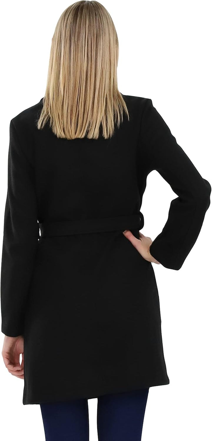 malito – Damen Trenchcoat einfarbig mit Gürtel & Taschen – klassischer Mantel für Herbst & Winter –