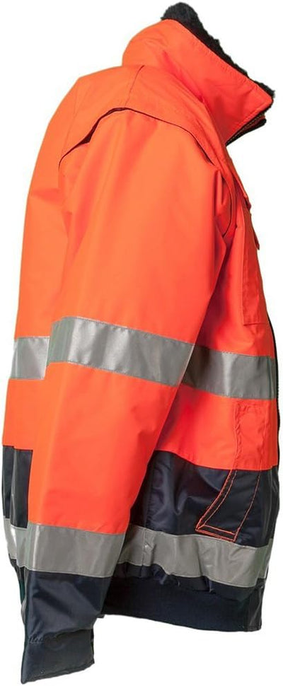 Planam Grösse 7XL Herren Warn-/Wetterschutz Comfortjacke 2-farbig orange marine Modell 2046