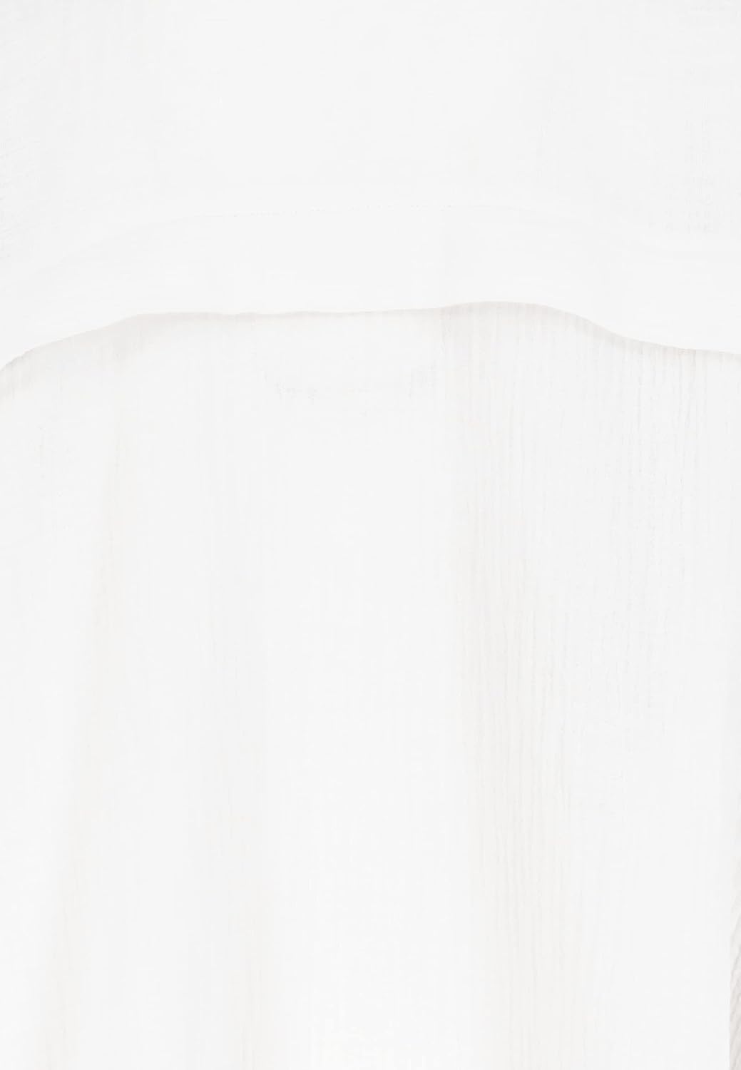 Sublevel Damen Musselin Bluse Muslin Long-Bluse Langarm Oversize Baumwolle M-L Weiss, M-L Weiss