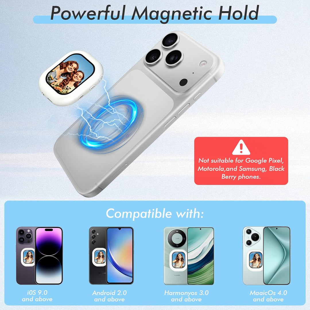 Handy Selfie Monitor für iPhone &amp; Android, 2.01 inch Kabellos Magnetischer Vlog Selfie Monitor Bilds