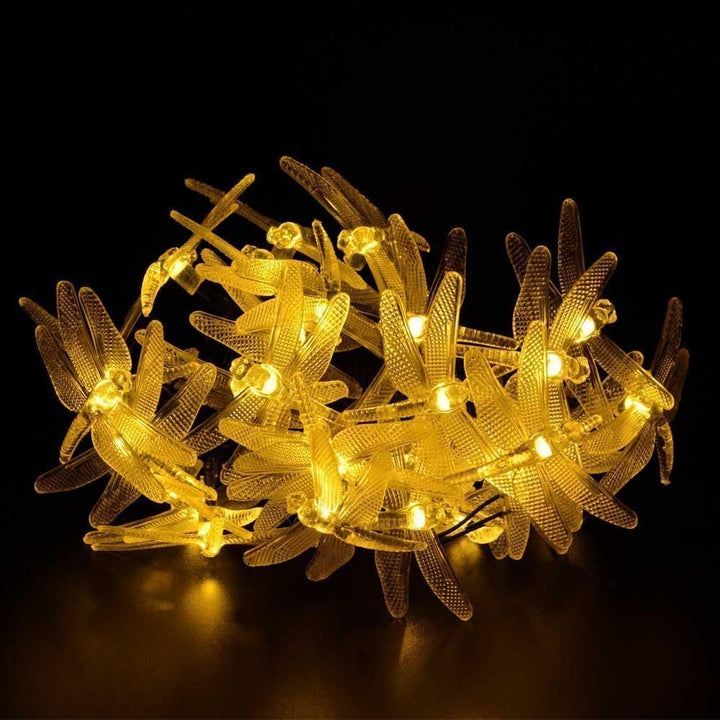 KEEDA 20 LED Solar Libellen Lichterkette - Wasserdicht, 8 Modi - Aussen 16ft Solarleuchten für Garte