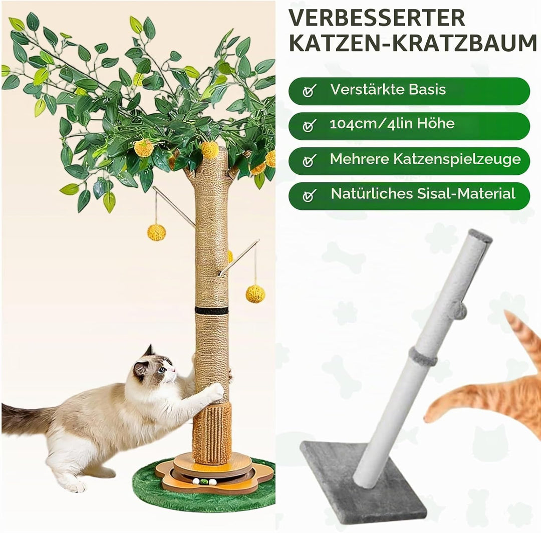 Katzenkratzbaum Kratzbaum Cat Scratching Post 85 cm mit Interaktiven Bällen und Sisalseil für Kleine