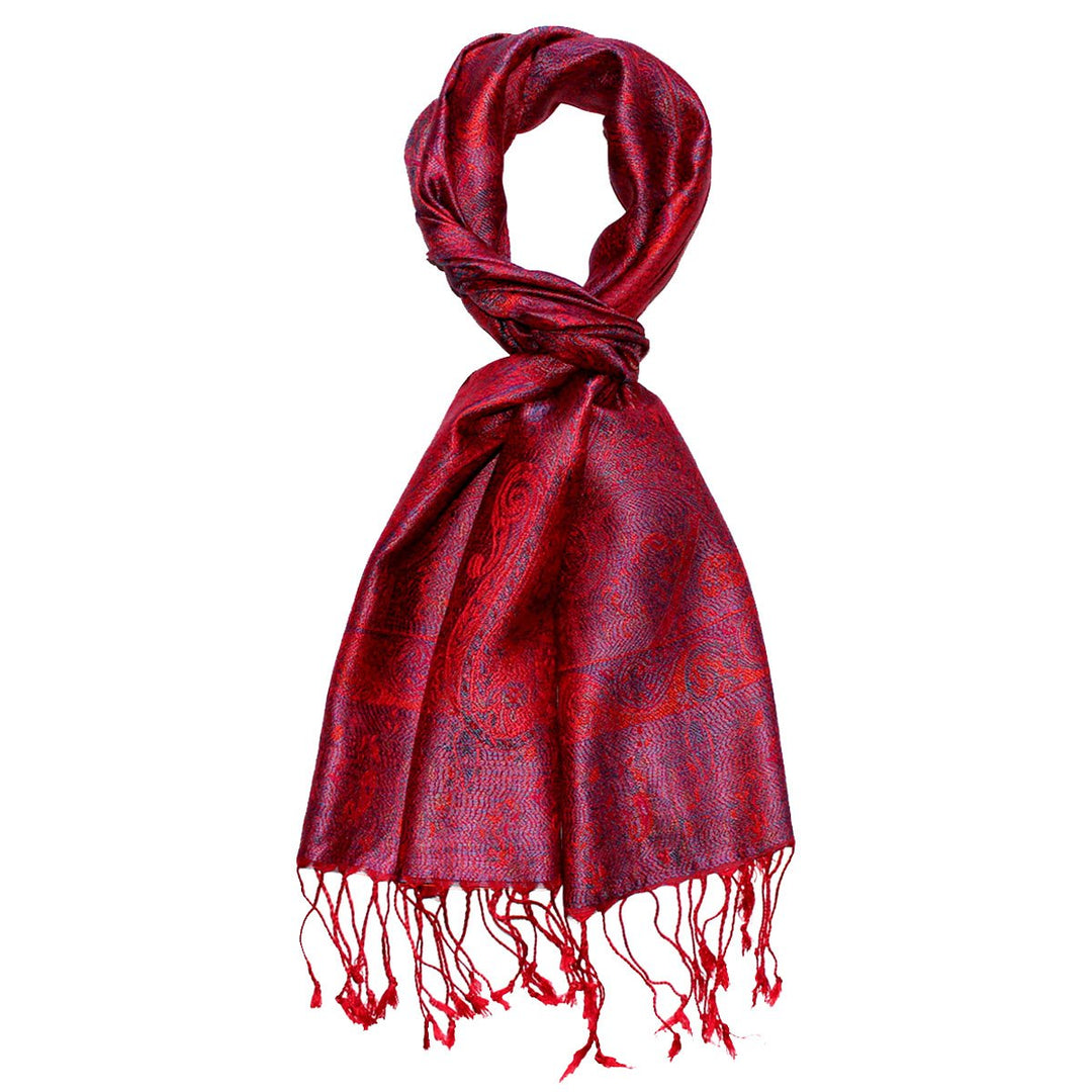 Lorenzo Cana - Herren Seidenschal Schal 100% Seide jacquard gewebt harmonische rot Farben mit Franse